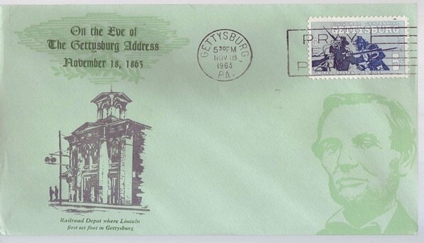 1863 - 1963 Nov 18th Lincoln Eve of Gettybug Address - Railroad