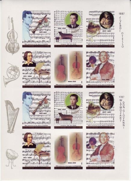 Korea PDR 1987 Classical Musicians IMPERF Mint NH Sheetlet Music