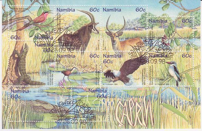 Namibia #917 Caprivi Strip FDC Birds Reptiles Flora