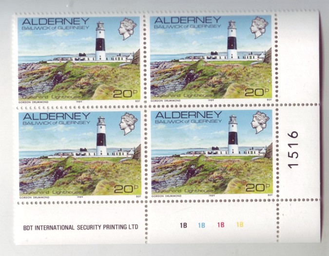 Alderney Guernsey #42 1990 Lighthouse 1v Mnh / ** Cylinder Block