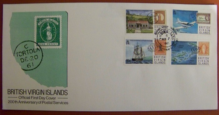 BVI #590-93 Postal Services 4v FDC Stamp on Stamp Airplanes