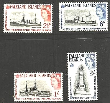Falkland Islands #150-53 50th Anniversary of Battle of Falkland