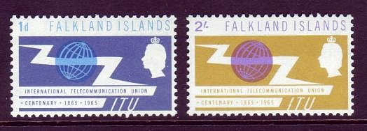 Falkland Islands #154-55 Centenary ITU 2v (Omnibus) Mnh