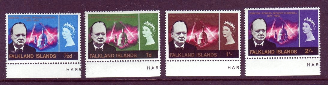 Falkland Islands #158-61 Centenary Churchill 4v (Omnibus) Mnh