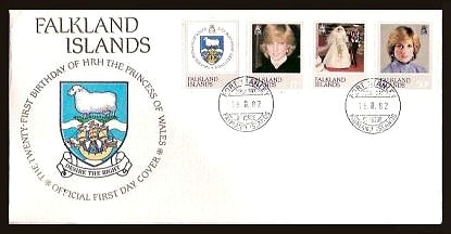 Falkland Islands #348-51 Diana's 21st Birthday 4v Omnibus FDC