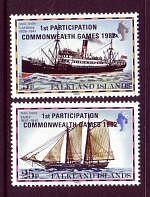 Falkland Islands #352-53 Commonwealth Games 2v Ships Overprints