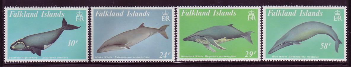 Falkland Islands #501-04 Whales 4v Mnh