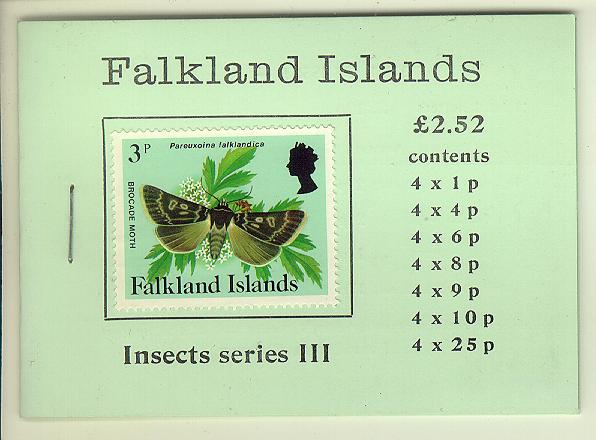 Falkland Islands #SG8 Insects Definitives Unexploded Booklet Mnh