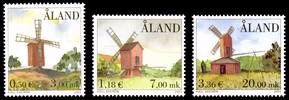 Aland 2001 #188-90 Windmills 3v Mnh