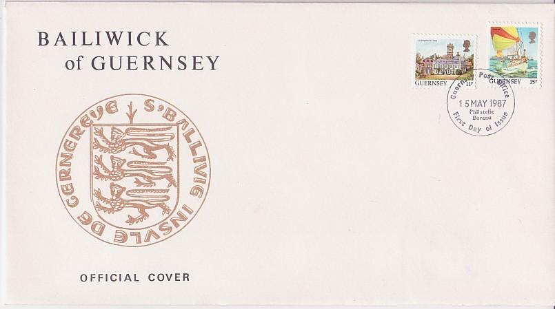 Guernsey #375 + 377 11p & 15p Coils Set of 2 FDC's
