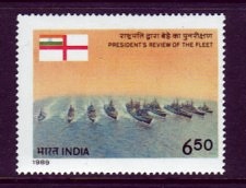 India #1267 Navy Fleet 1v F-VF Mnh Ships Naval