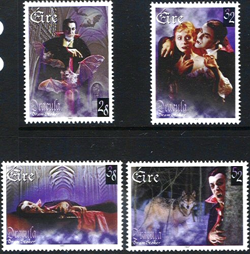 Ireland #1086-89 Dracula 4v Mnh Bats Horror Literature Movies