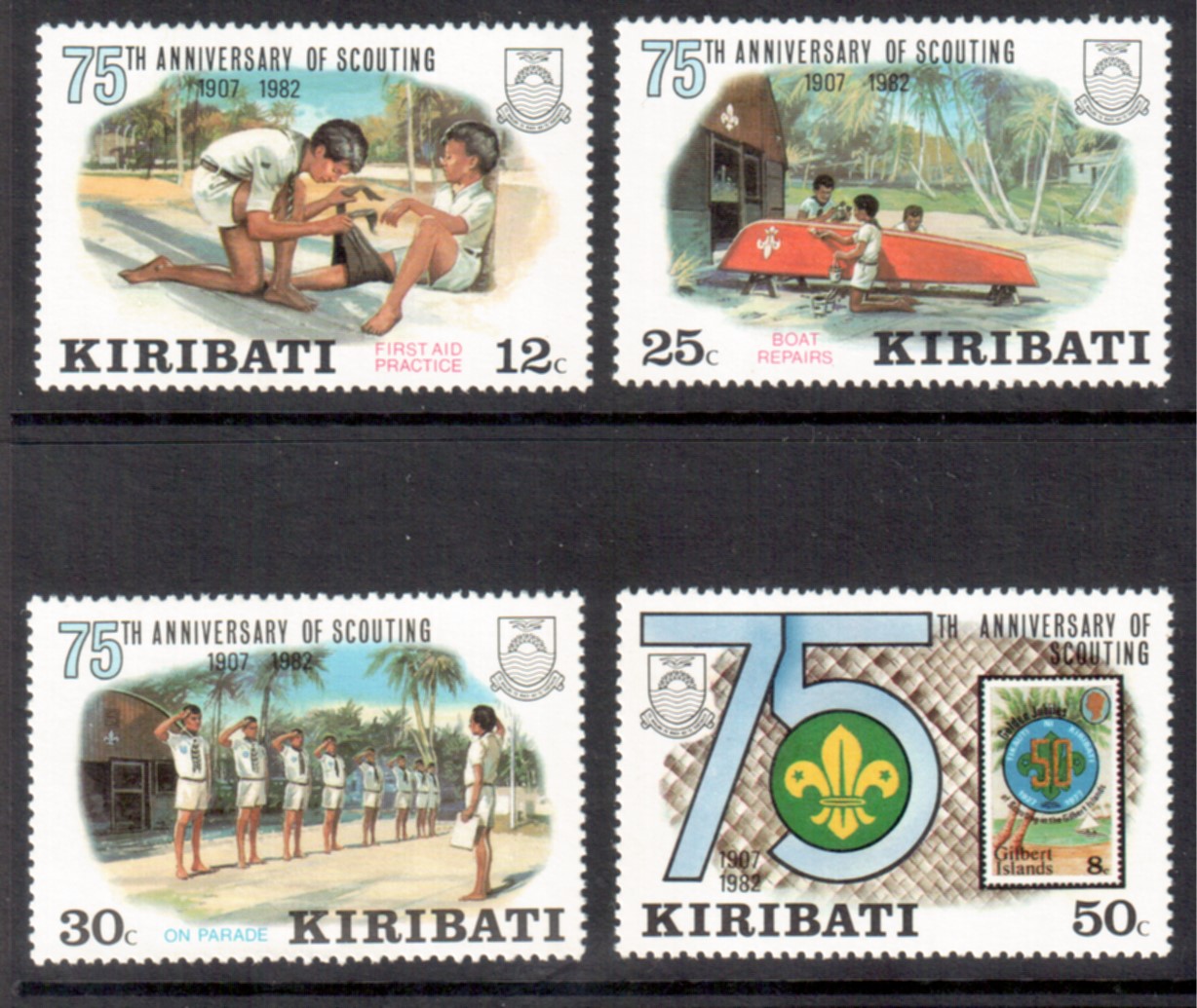 Kiribati 1982 #410-13 75th Anniv. of Scouting / Scouts 4v MNH - Click Image to Close