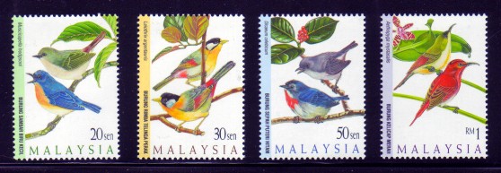 Malaysia #605-08 Birds 4v Mnh