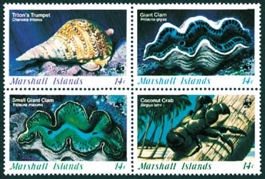 Marshall Islands #110-13 (113a) 14c Coral Life WWF 4v Mnh