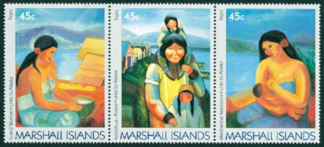 Marshall Islands #213-15 45c Links to Alaska Triptych 3v Mnh Art