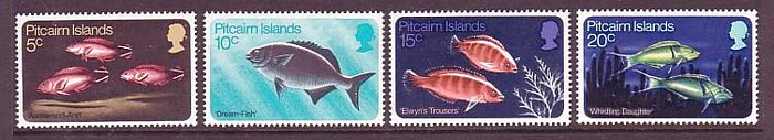 Pitcairn Islands #114-17 Fish 4v Mnh