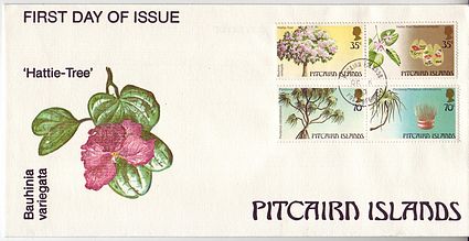 Pitcairn Islands #229-30 Trees #1 4v Official FDC Botany Flowers