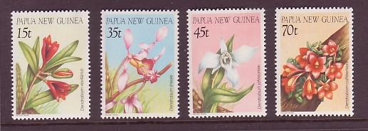 PAPUA NEW GUINEA #651-654 Orchids 4v Mnh / ** Flowers Botany Pla - Click Image to Close