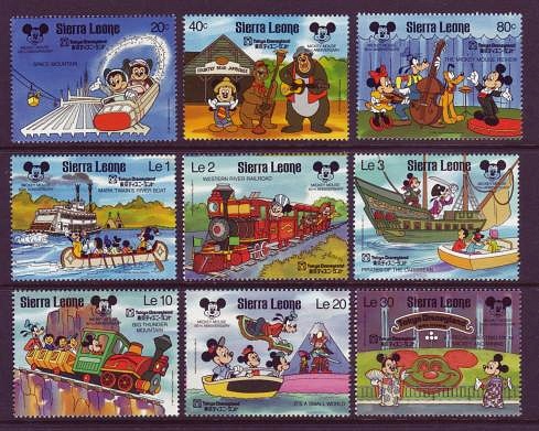 Sierra Leone #934-42 Disney Tokyo 9v Space Trains Music