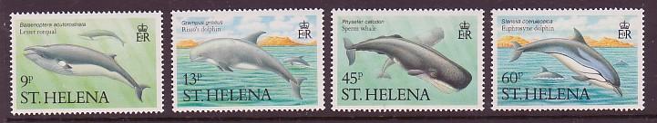 St. Helena 1987 #483-86 Marine Mammals 4v Mnh Whales