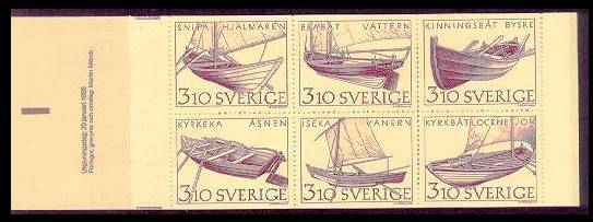 Sweden #1666-71 or 1671a Inland Boats 6v Booklet Mnh / **