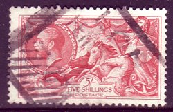 Great Britain #223 SG451 5sh Seahorse F-VF Used (as shown)