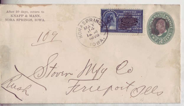 United States 1896 #E2 Special Delivery Uprates 2c PSE