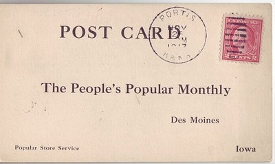 1917 Portis Kansas Postcard for Druggist Request Reply War Rate
