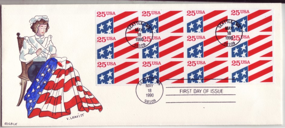 USA 1995 #2475 25c Flag ATM Stamp Sheetlet w/ Betty Ross US Flag