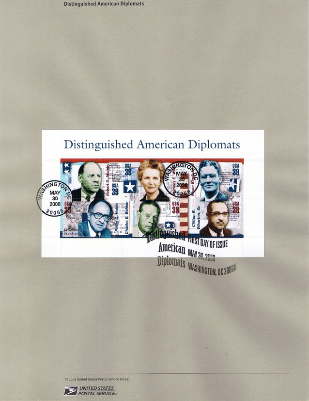 USA 2006 #4076 Distinguished American Diplomats S/S SP Souvenir