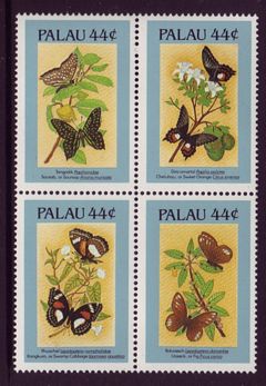 Palau #121a-d Butterflies 4v Mnh